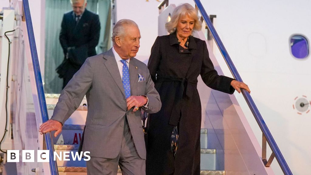 King Charles lands in Rome for historic visit to meet Pope Leo