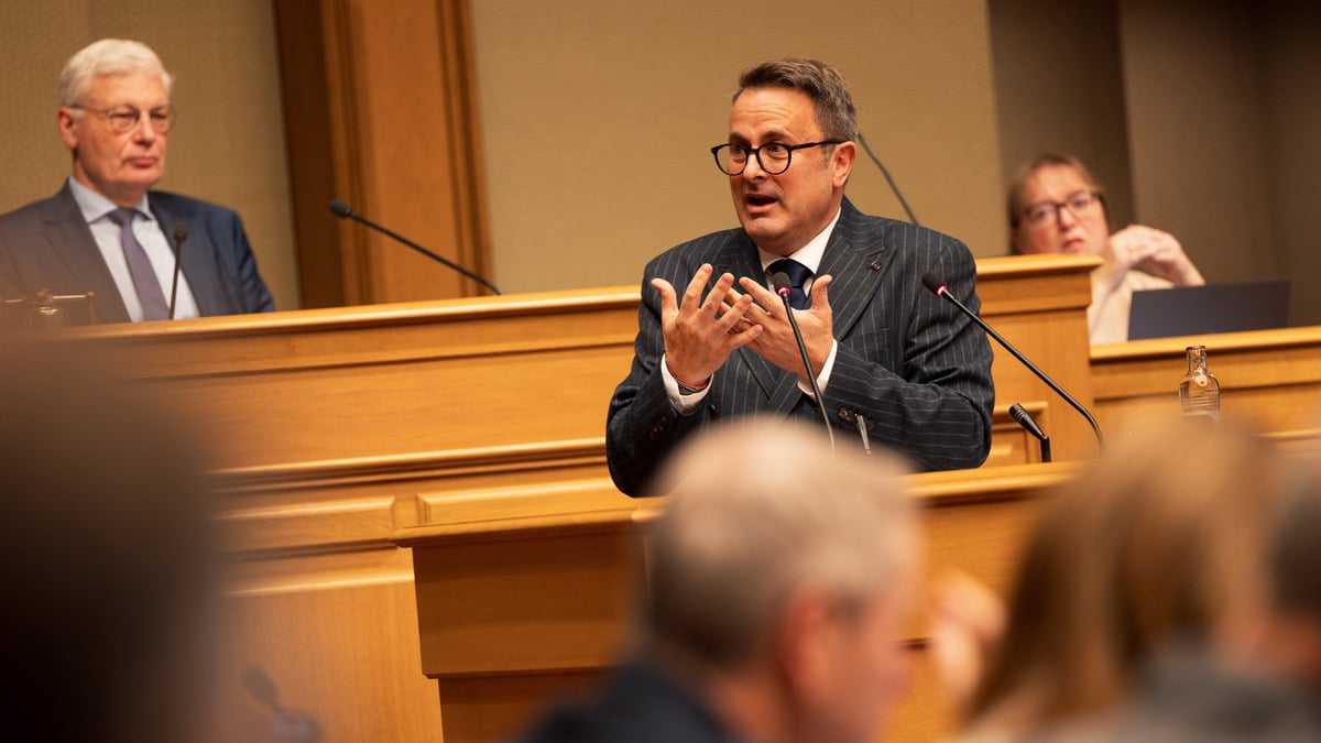 Foreign Minister Xavier Bettel speaking in the Chamber of Deputies on Tuesday