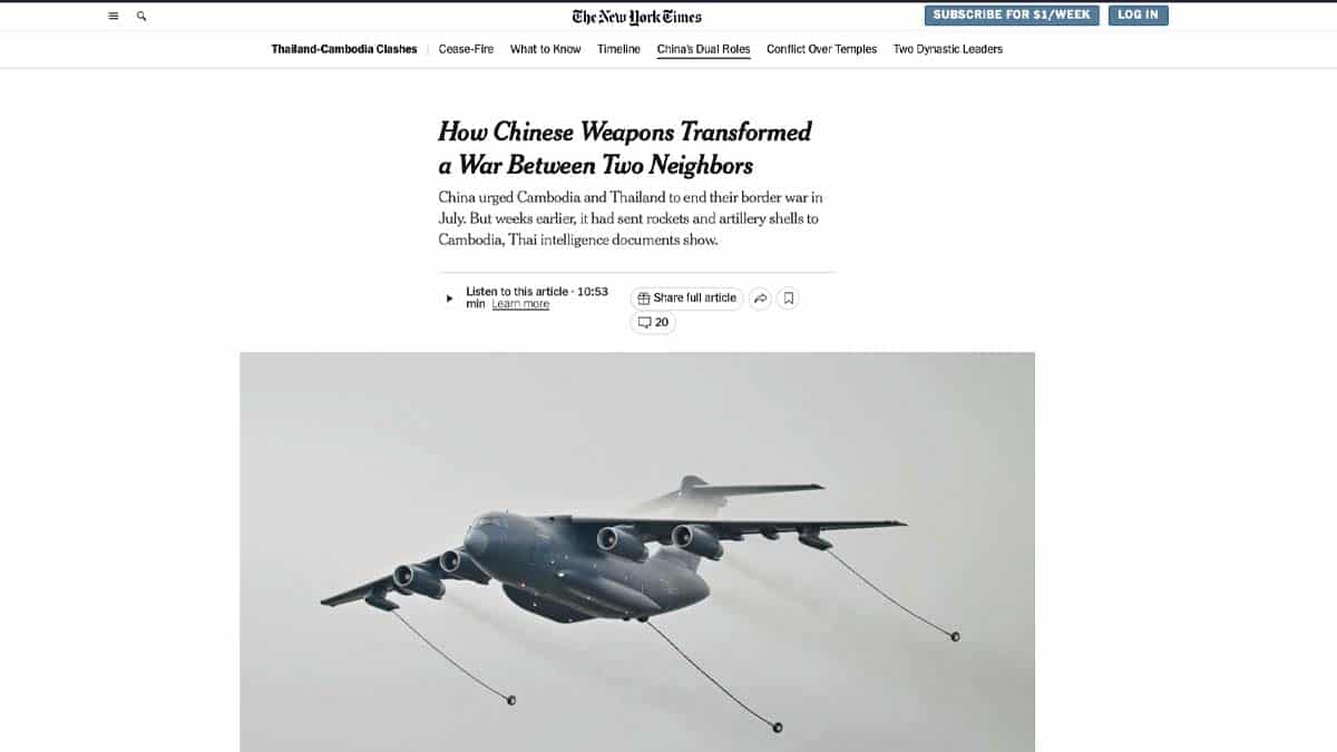 Observers Say New York Times Report Misrepresents Cambodia-Thailand Border Clash