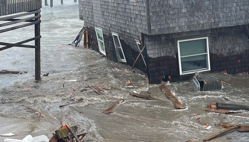 Outer Banks home collapses into ocean in Buxton during high surf advisory Saturday night
