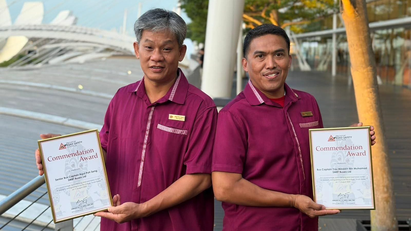 SMRT bus captains honoured as road safety heroes at SRSC Gala 2025; SMRT Buses recognised as Gold Donor