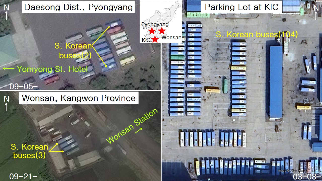 Satellite imagery reveals unauthorized expansion of South Korean bus operations in North Korea