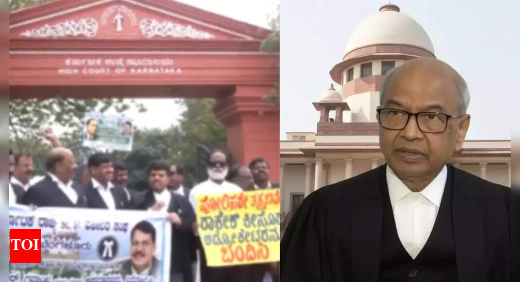 'Shoe attack' bid towards CJI BR Gavai: Lawyers protest across Karnataka, Telangana; demand punishment | Bengaluru News