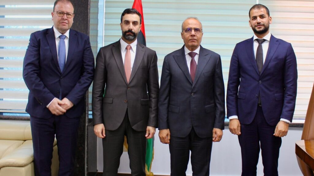 A technical delegation from the Syrian Foreign Ministry meets a member of Libya’s Presidential Council, August 4, 2025 (Syrian Ministry of Foreign Affairs and Expatriates)