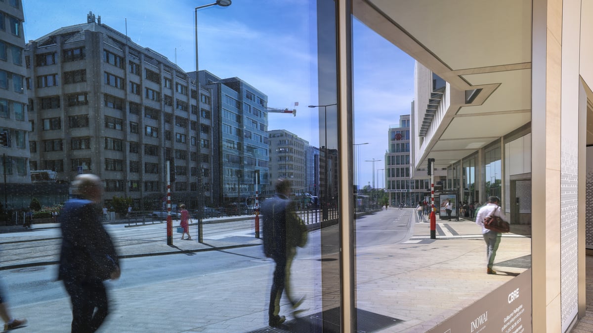 People walking to work along Boulevard Royal in Luxembourg's capital city