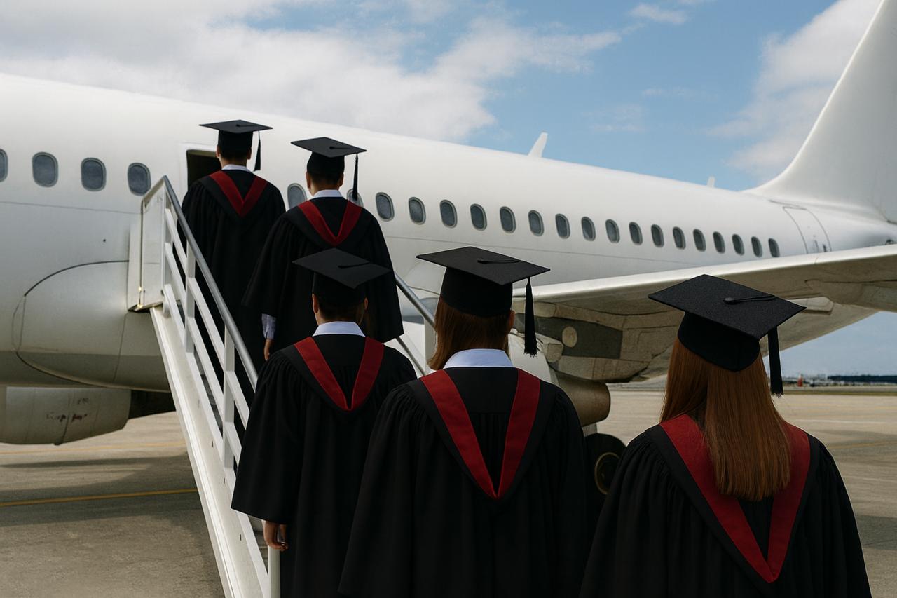 Türkiye’s latest data shows that 2% of university graduates left the country in 2024, Ankara, Türkiye, October 24, 2025. (Photo generated by AI)