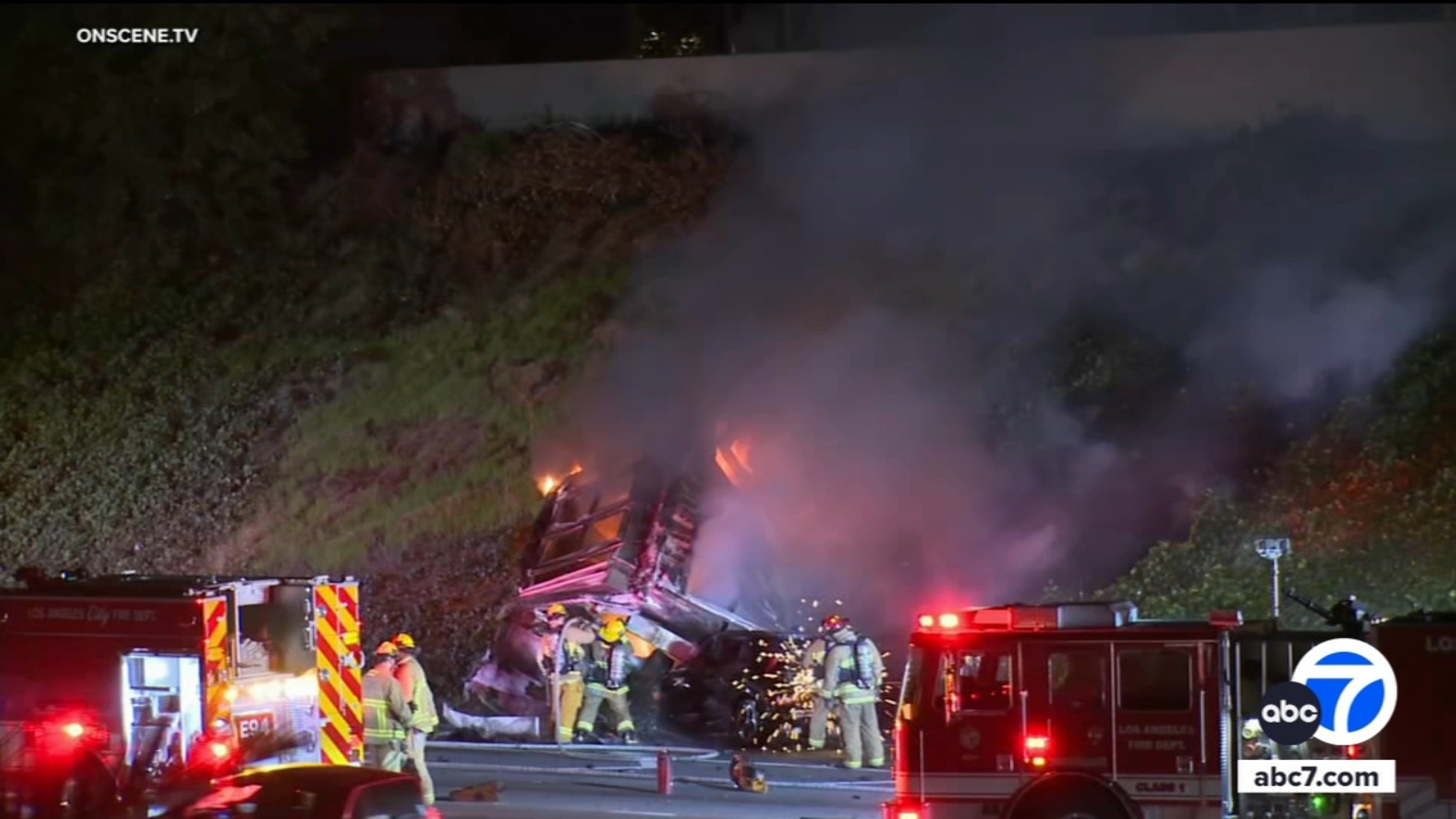 Deadly fiery crash shuts down eastbound lanes of 10 Freeway in Mid-City area of Los Angeles