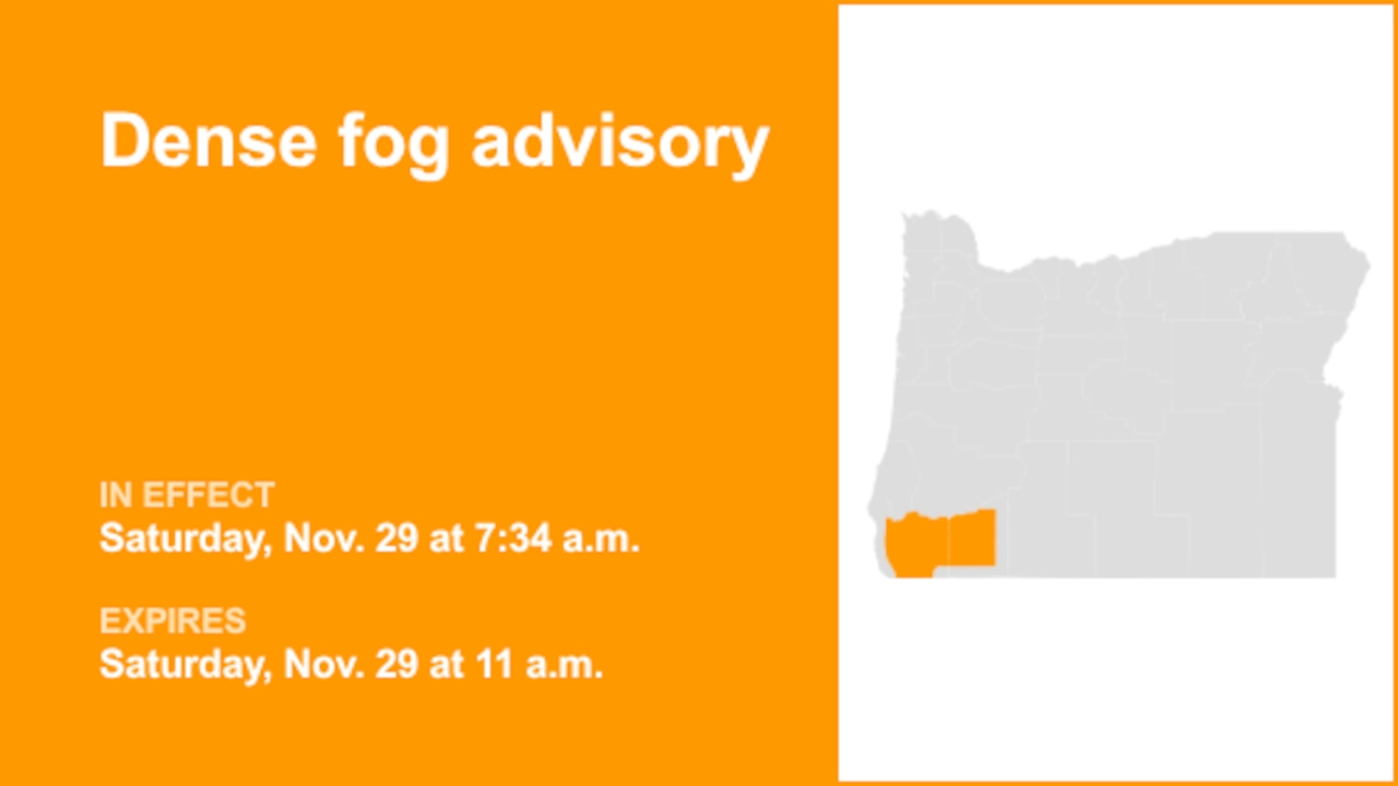 Dense fog advisory issued for Eastern Curry County and Josephine County and Jackson County until Saturday midday