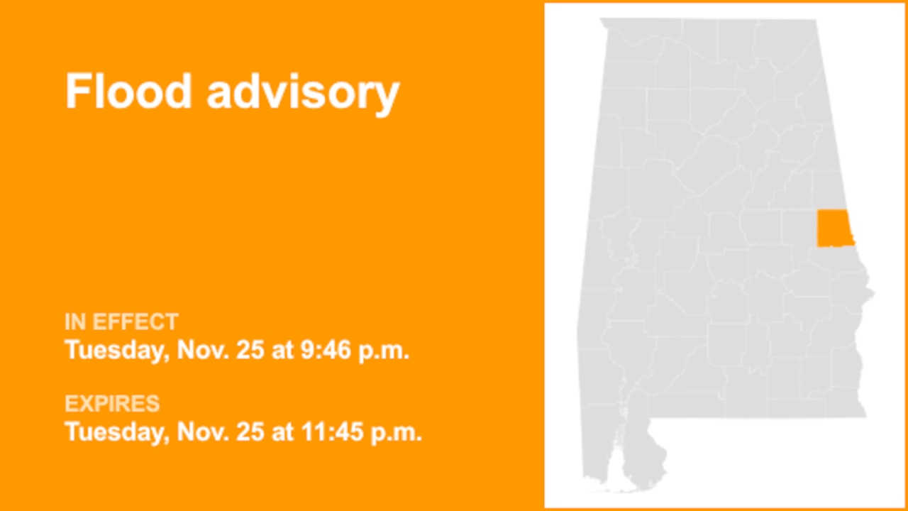 Flood advisory active for Chambers County Tuesday night due to heavy rain