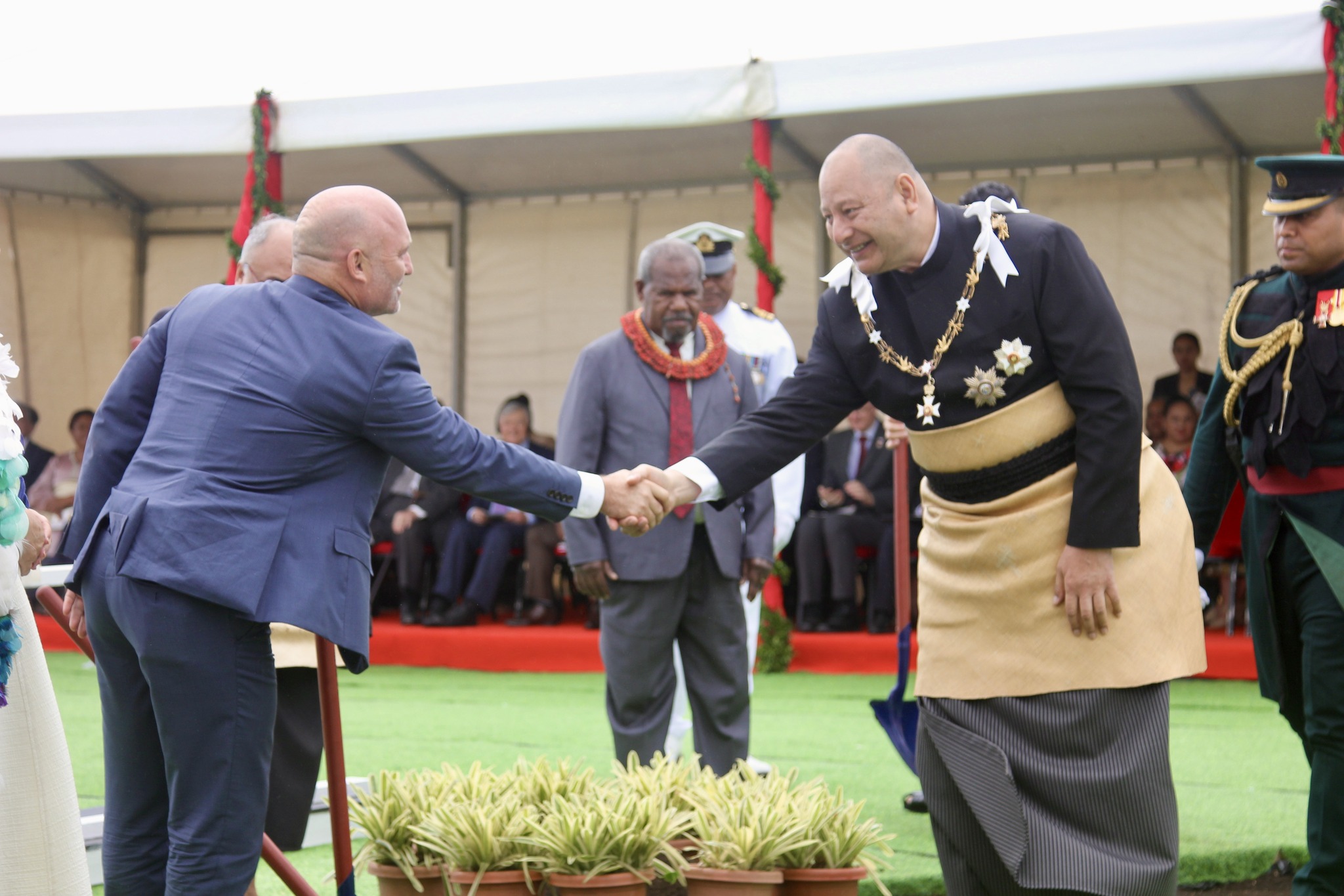King breaks ground on new Parliament building