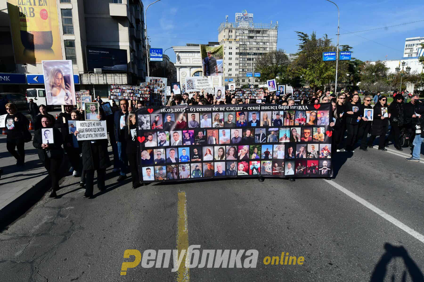Kocani families and supporters gathered in Skopje to demand a fair trial