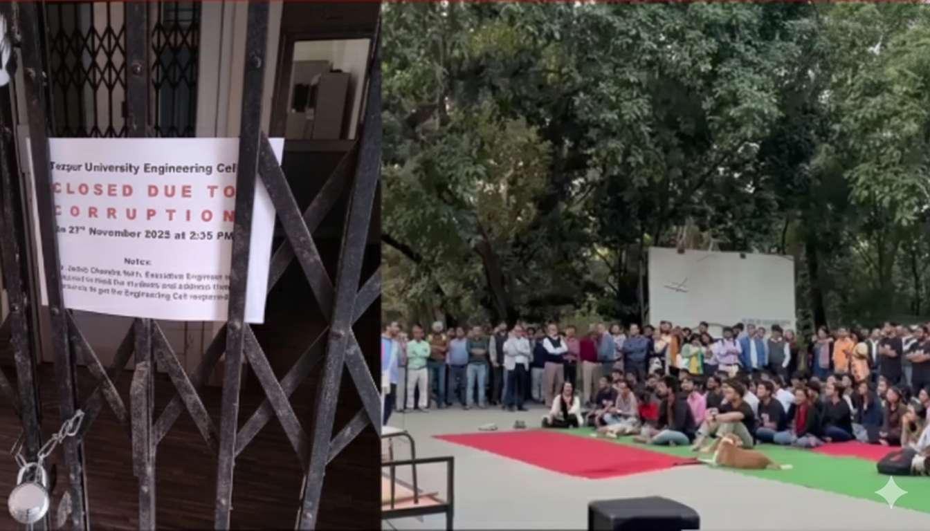 Protest escalates at Tezpur University, students lock down campus