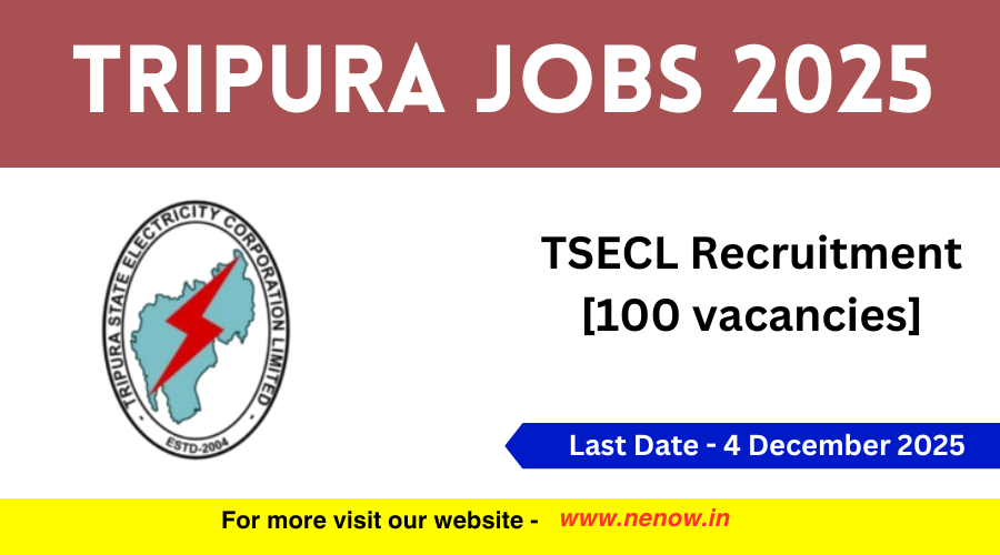 Tripura Jobs 2025 : TSECL Recruitment [100 vacancies]