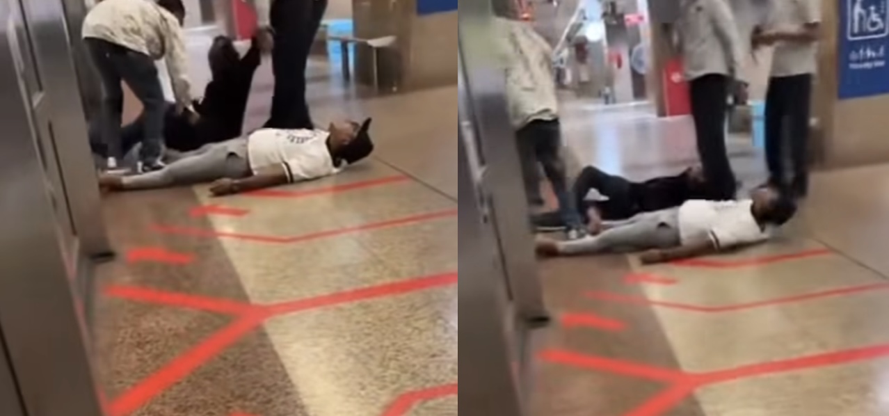 Vaping or drunk? Video of 2 men helped out of MRT, lie flat outside train doors, goes viral