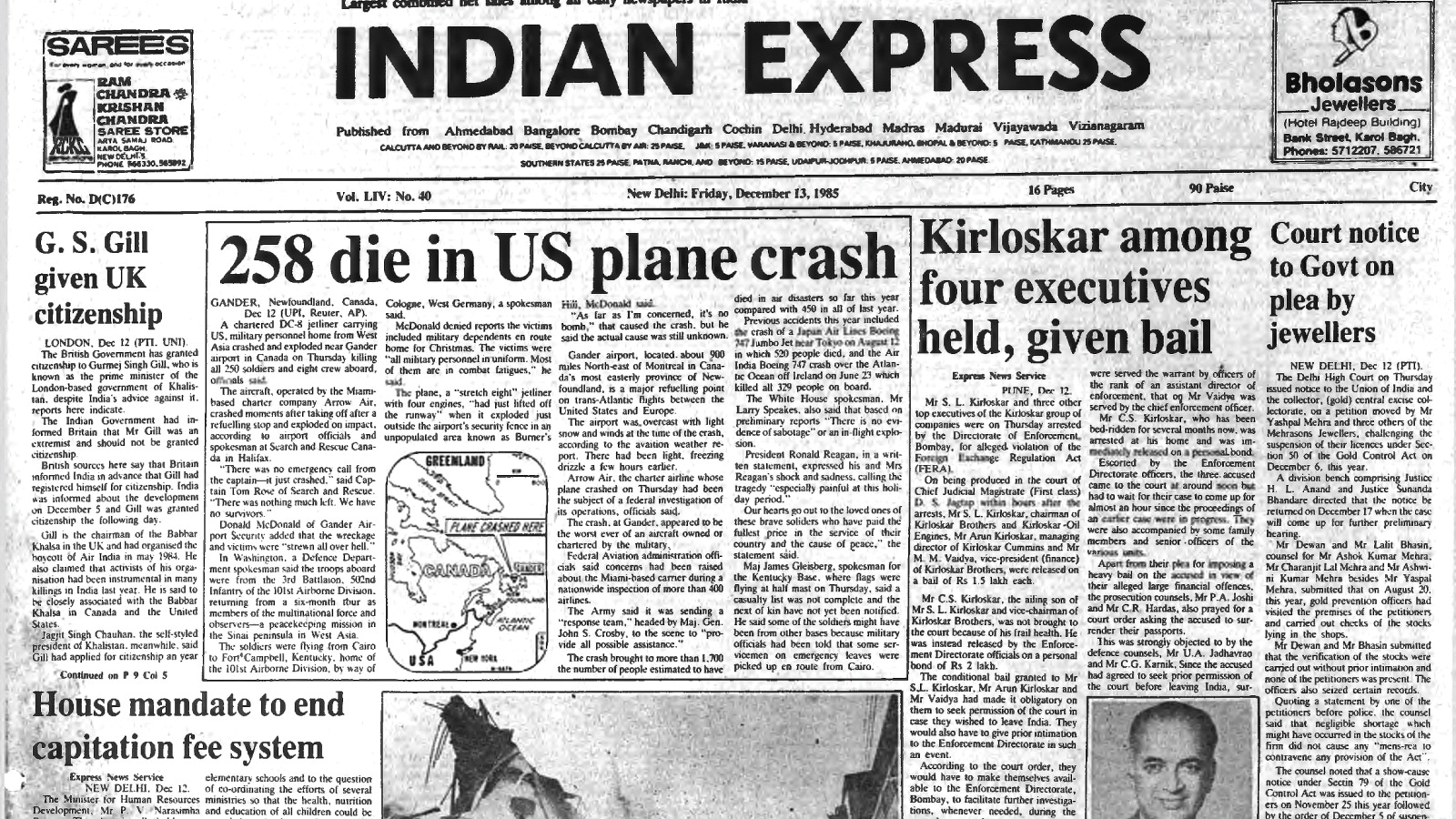 258 die in US plane crash, US plane crash, G S Gill now a UK citizen, Massive tax evasion, Plea by Mehrasons Jewellers, editorial, Indian express, opinion news, current affairs