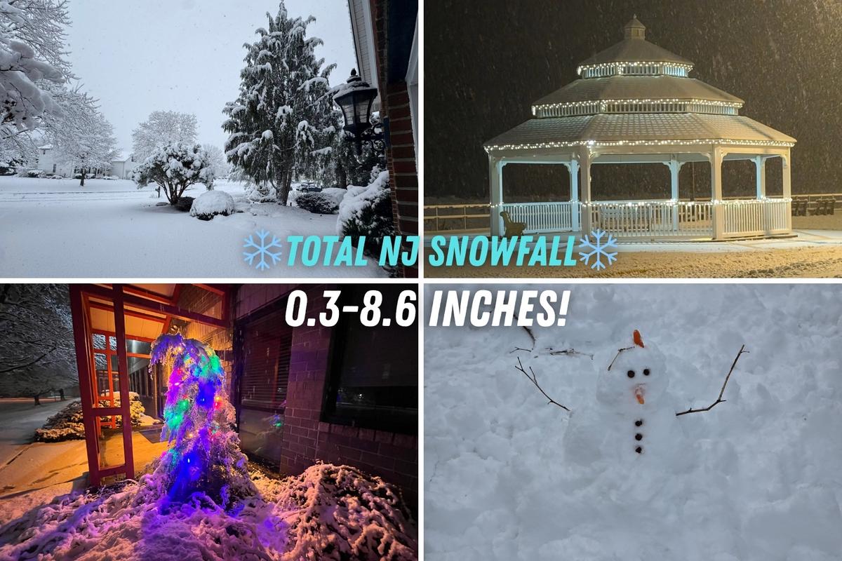 A winter wonderland! NJ snowfall totals from December 14, 2025