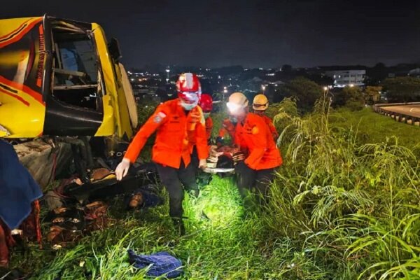 At least 16 people killed in a bus crash in Indonesia