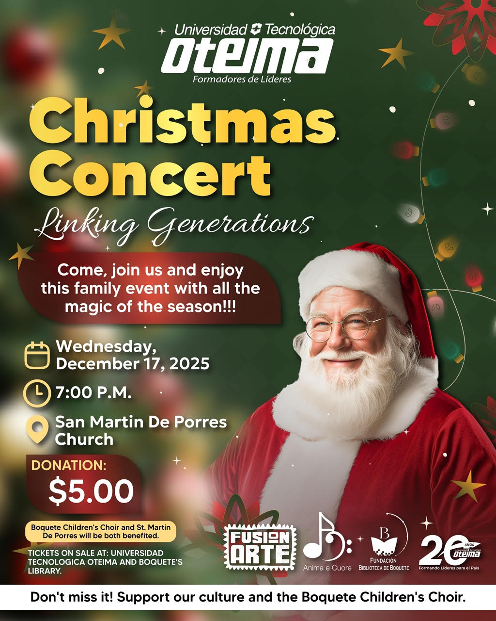 Christmas Concert in Boquete Panama Wednesday December 17th 2025 at 7pm