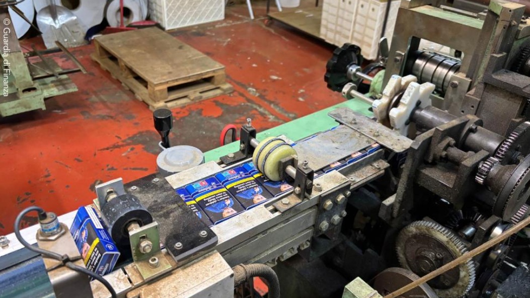 EPPO seize illegal cigarette factories. Image credit: Guardia di Finanza