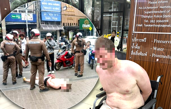 Norwegian man sent to hospital after he went berserk in Bangkok on Friday and tried to steal a Tuk Tuk