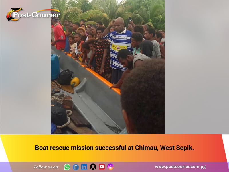 Successful boat rescue mission despite very rough seas in West Sepik