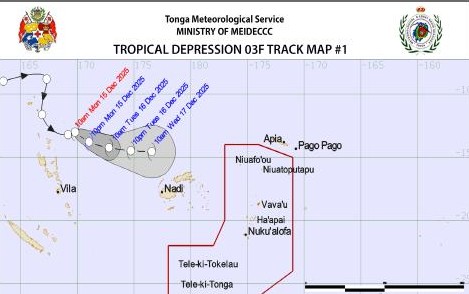 Tropical Disturbance TD03F poses no immediate threat to Tonga, Met Service says
