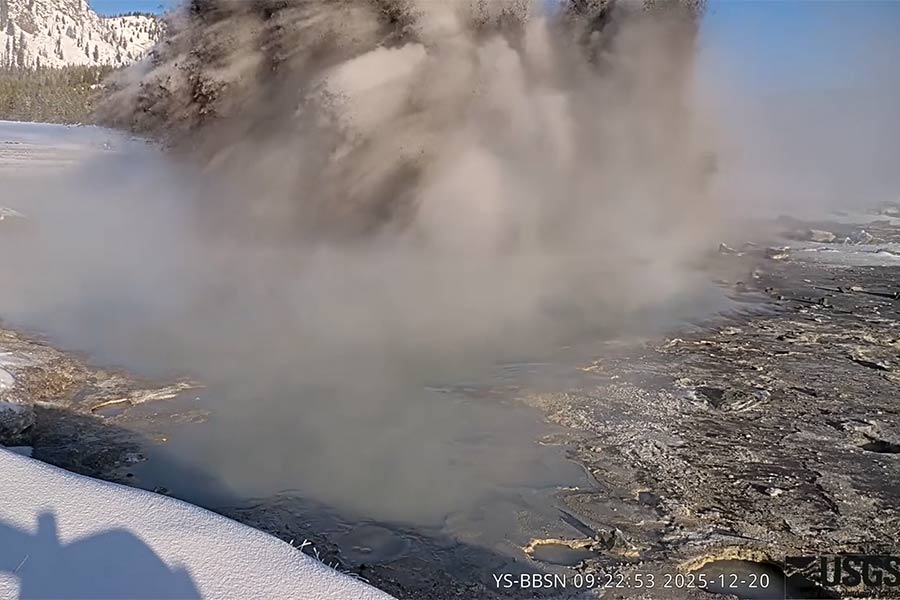 WATCH: Muddy 'kablooey' at Biscuit Basin after 2024's big explosion