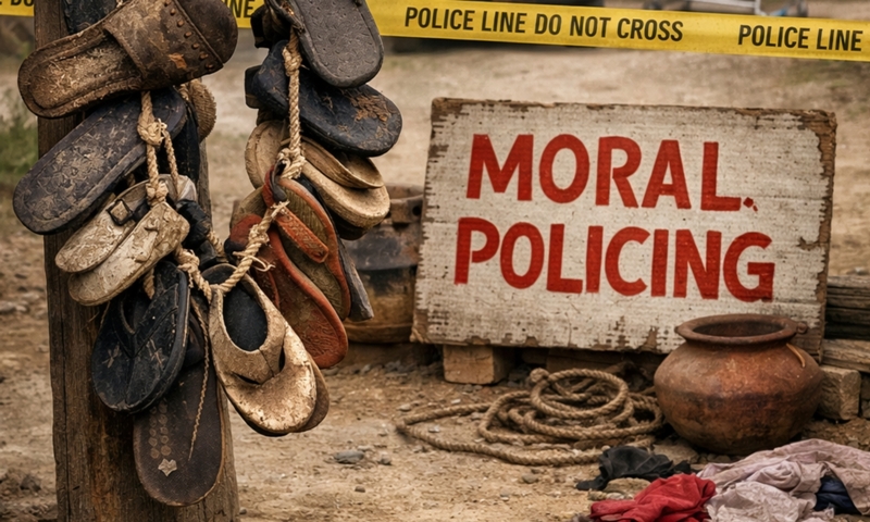 Woman assaulted, paraded with garland of shoes in suspected moral policing