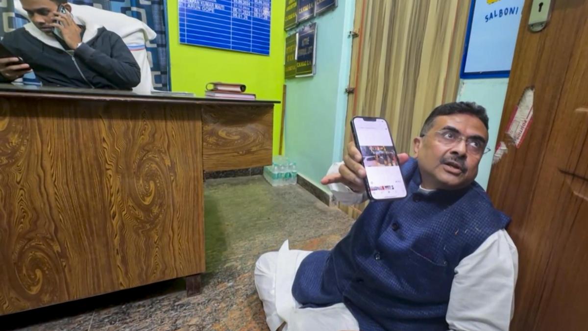 Bengal LoP Suvendu Adhikari alleges attack by Trinamool workers; sits on dharna in police station