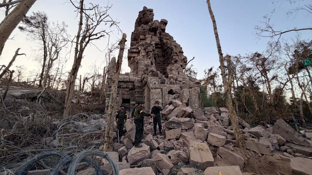 Cambodia accuses Thai forces of damaging Ta Krabey temple, urges halt to construction