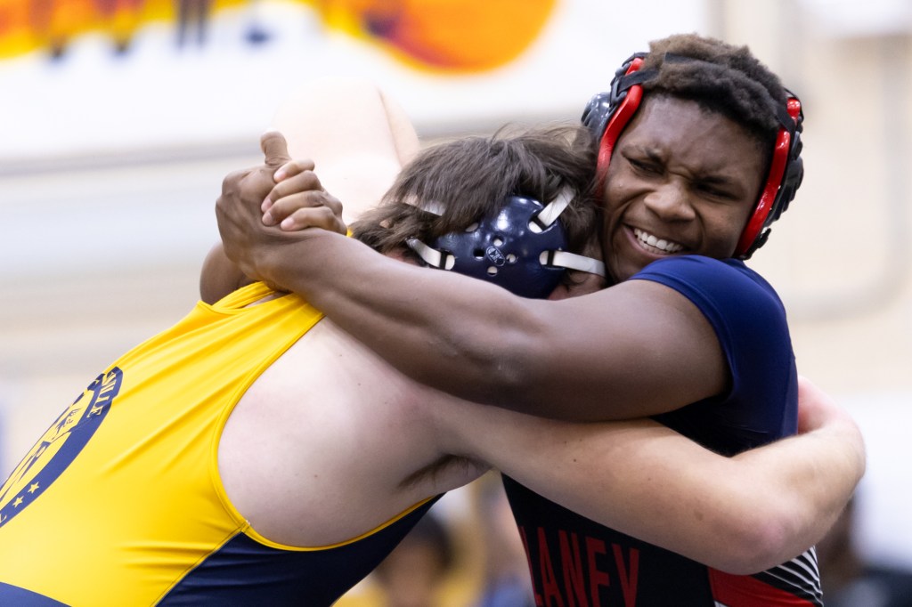 Dulaney wrestling senior Brendan Taylor clinches victory over Catonsville in final match