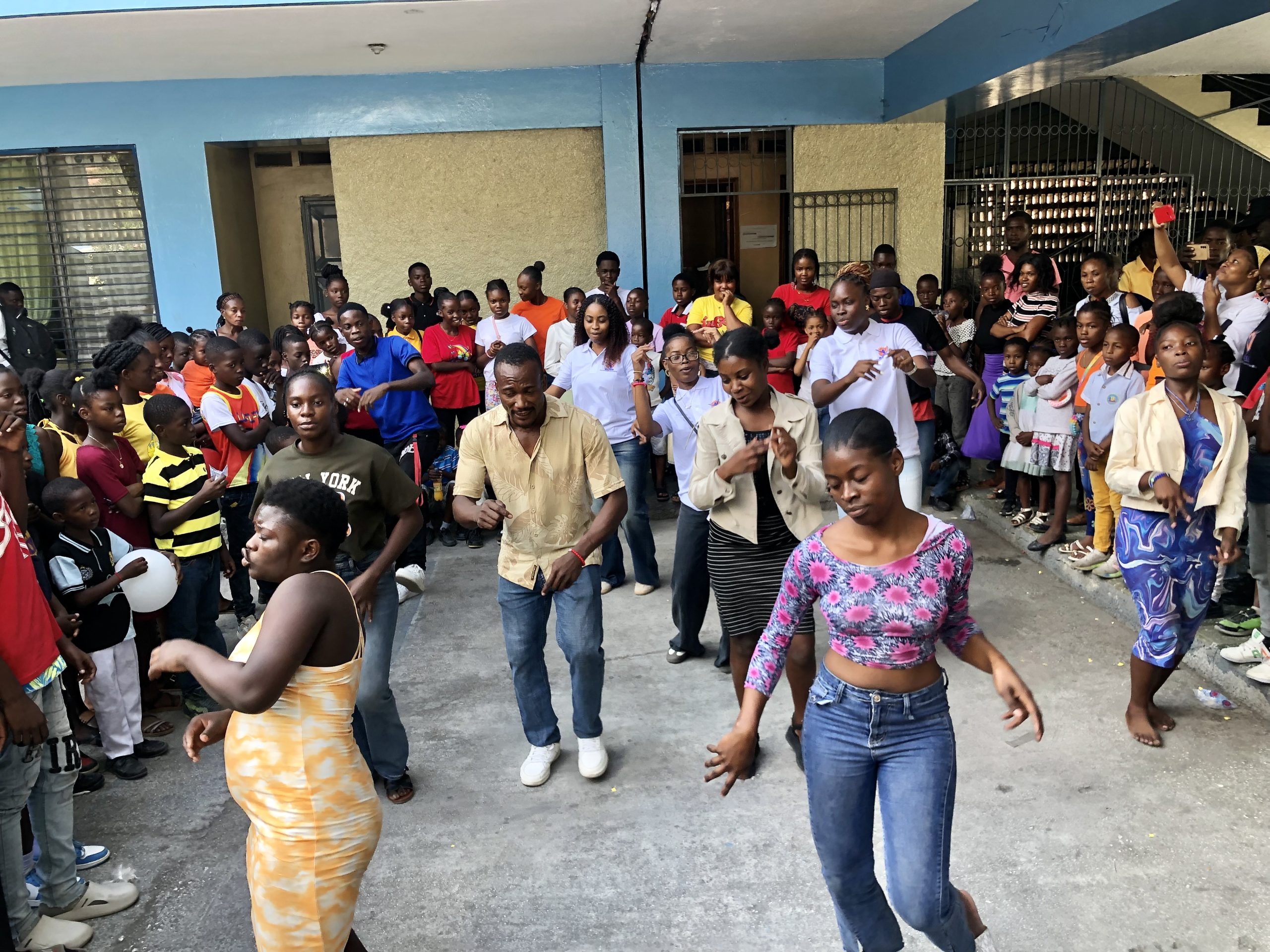 Haitian children enjoy a day of games and medical care for the year-end celebrations