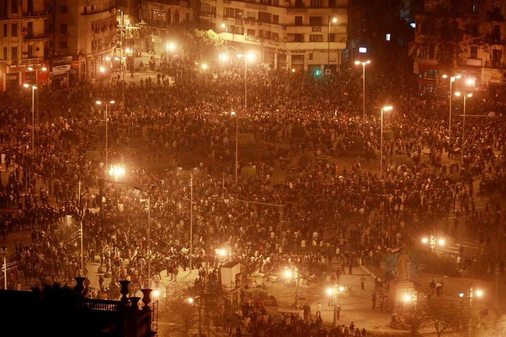 January 28, protesters opposed to Mubarak's rule seize Cairo