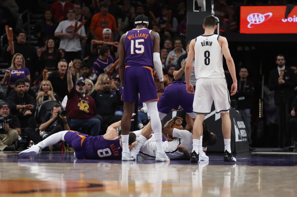Late scuffle overshadows Nets’ 106-102 loss to Suns