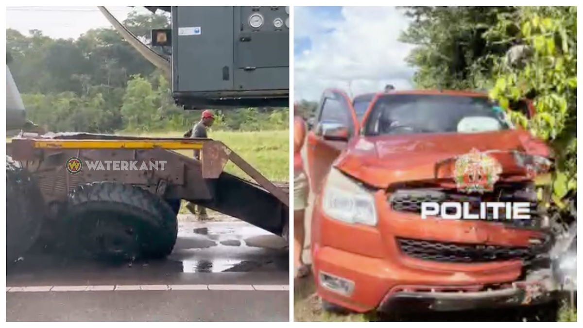 Losgeraakt vrachtwagenwiel knalt tegen tegenligger op Avobakaweg