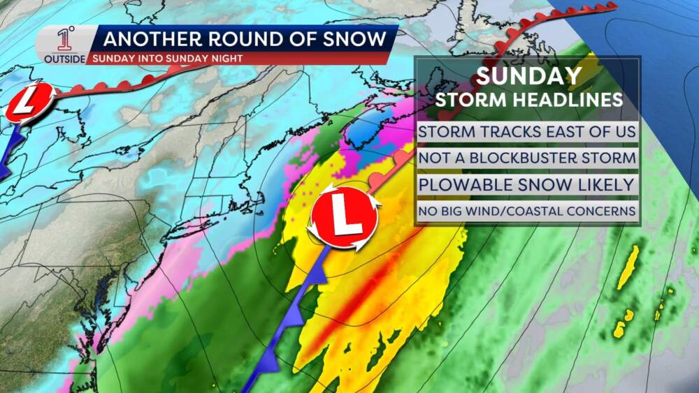 Sunday's storm will glance New England, bringing the potential for measurable snow along the southern and eastern coasts. (Danielle Noyes/1DegreeOutside)