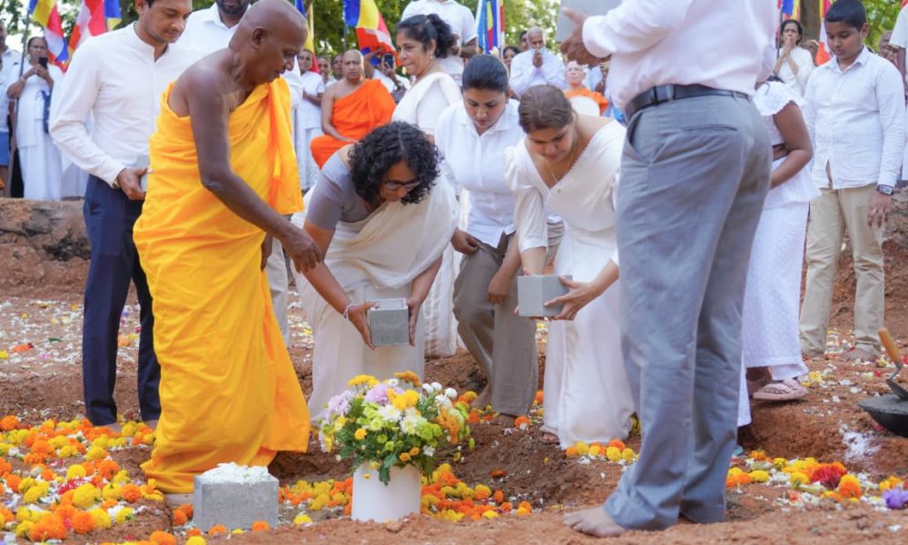 PM lays foundation stone for seven-storey Sadaham Mandiraya