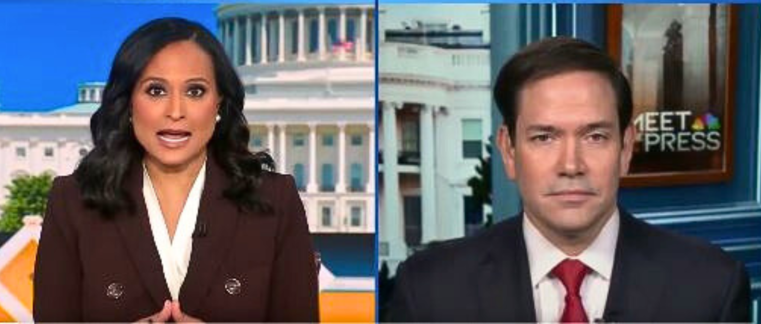 Secretary of State Marco Rubio with Kristen Welker of NBC’s Meet the Press