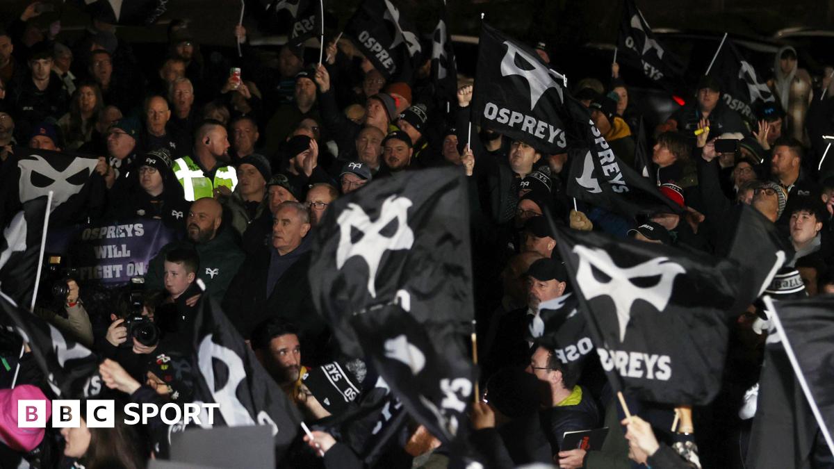Ospreys fans demonstrating