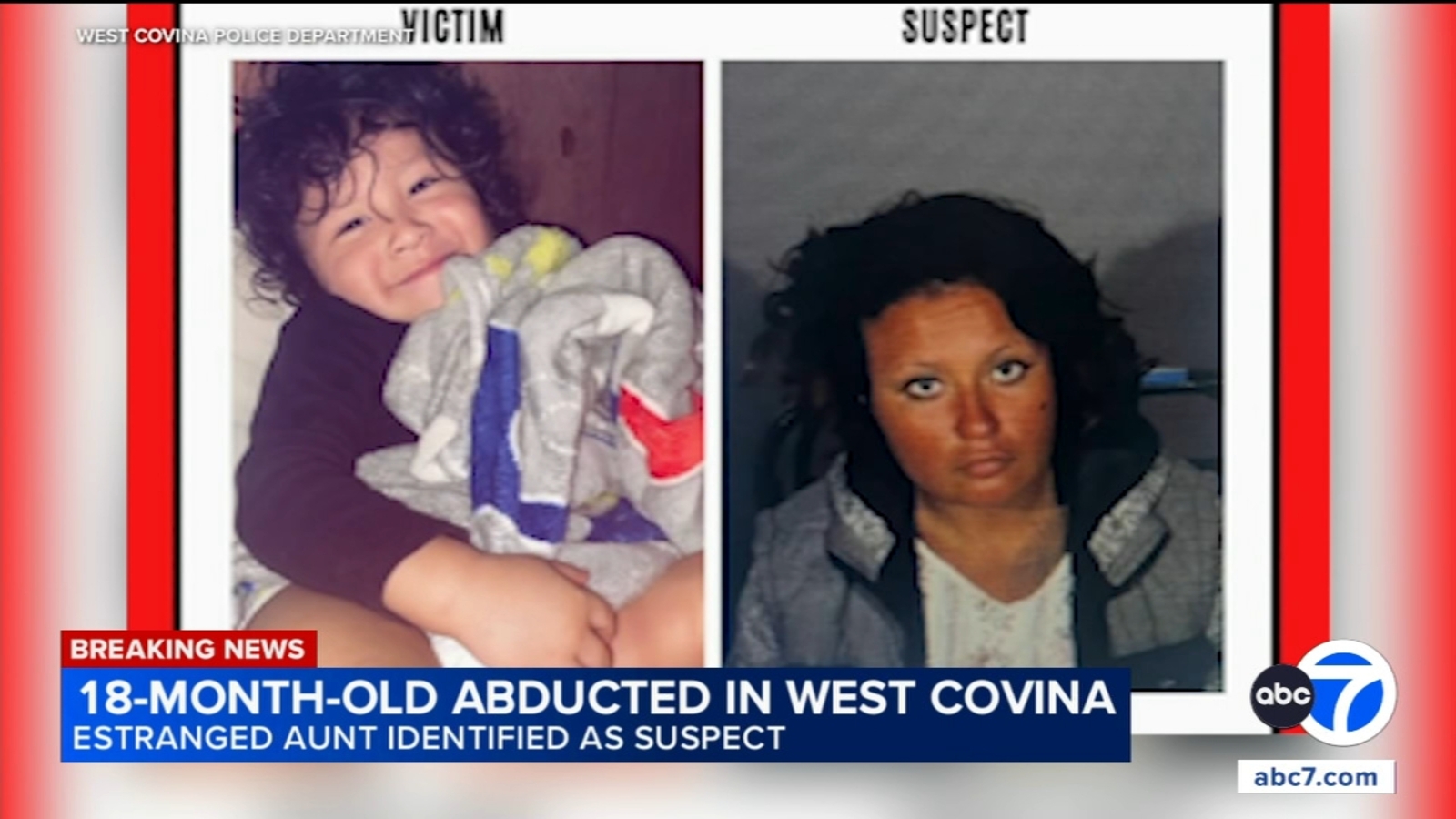 18-month-old Isaiah Sunel Nava allegedly abducted by estranged aunt Amber Alexis Destiny Zarate, West Covina police say