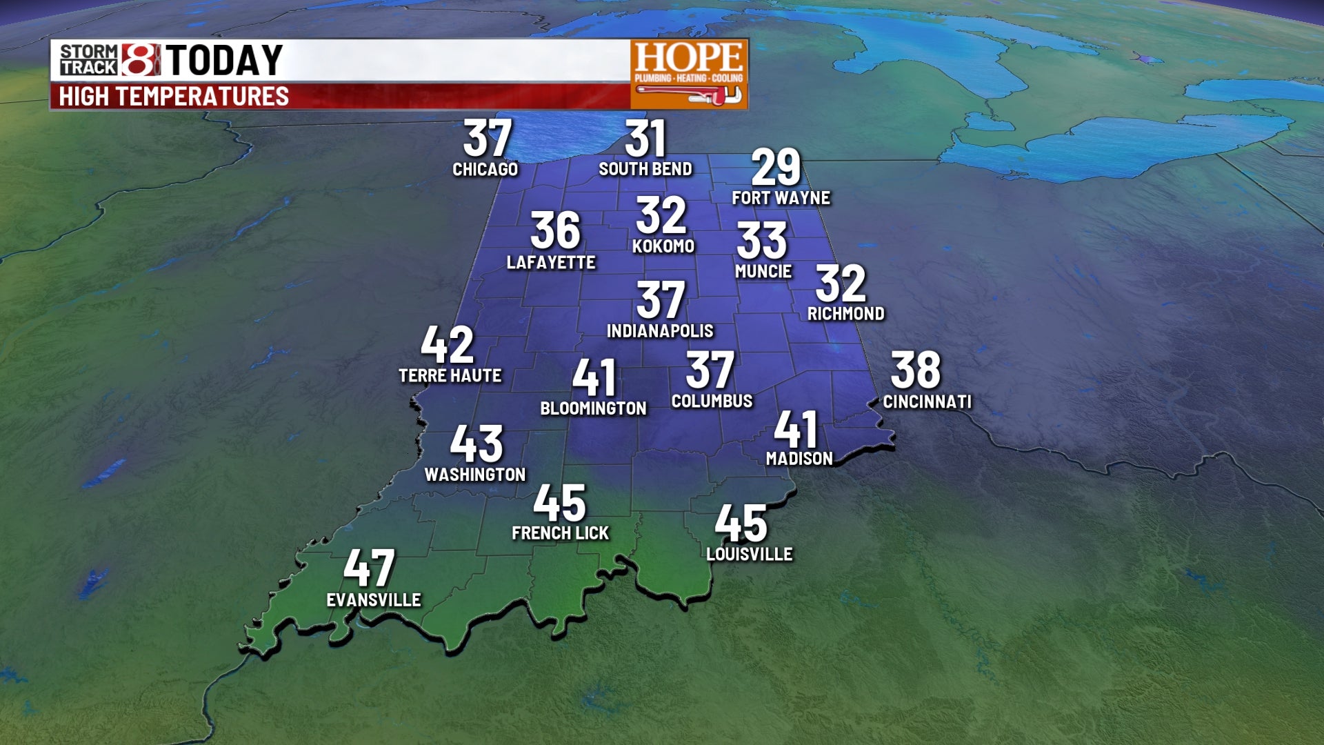 Brief warm-up in central Indiana, rain returns later - Indianapolis News | Indiana Weather | Indiana Traffic