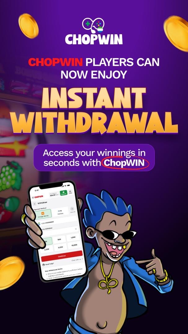 Chopwin Players Can Now Enjoy Instant Withdrawals