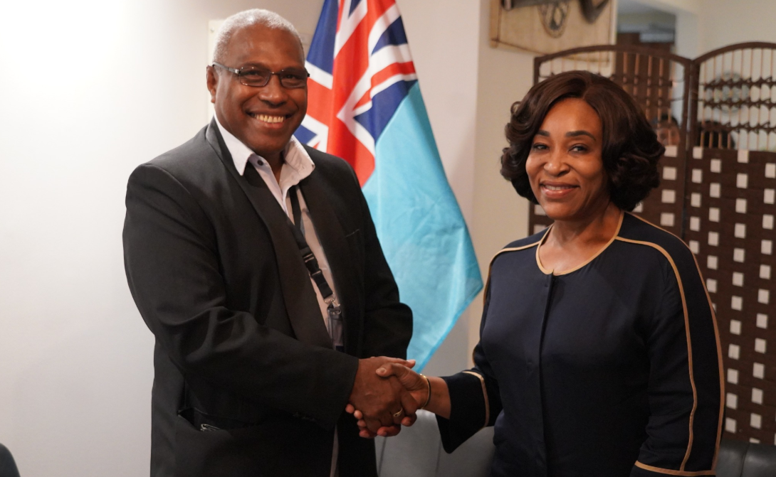 Commonwealth Secretary-General Shirley Botchwey arrives in Fiji for Law Ministers meeting
