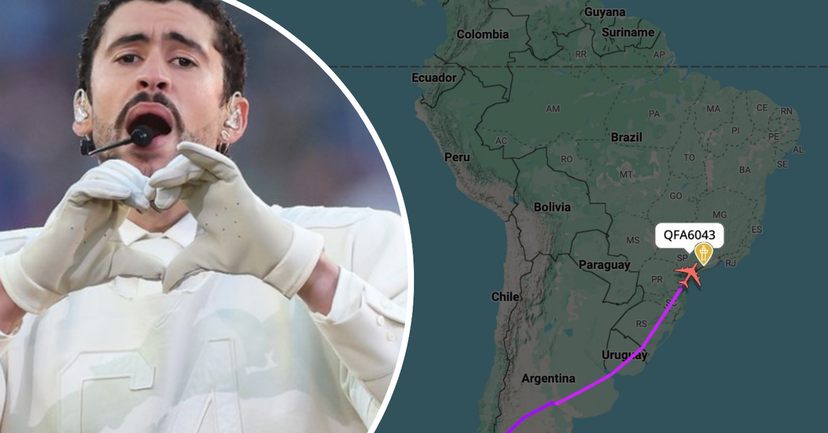 Did Bad Bunny hire Qantas jumbo plane to fly tour gear to Australia?