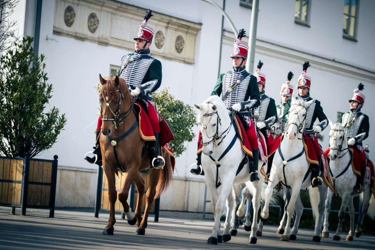 Hussars parade in Székesfehérvár. NATO Central European Multi-National Division Command has achieved full operational capability in Hungary