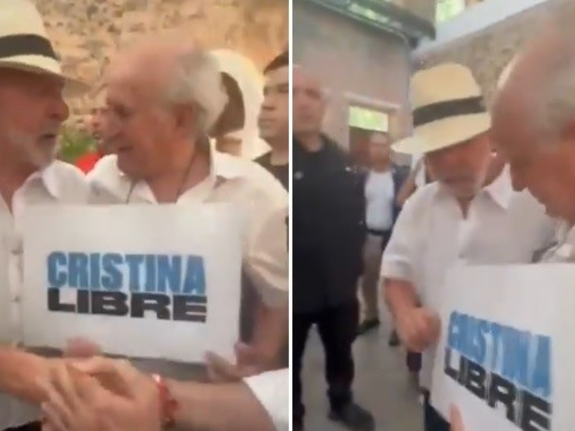 Lula da Silva se sacó una foto con un cartel de “Cristina libre” en Brasil y le pidió que “no afloje”