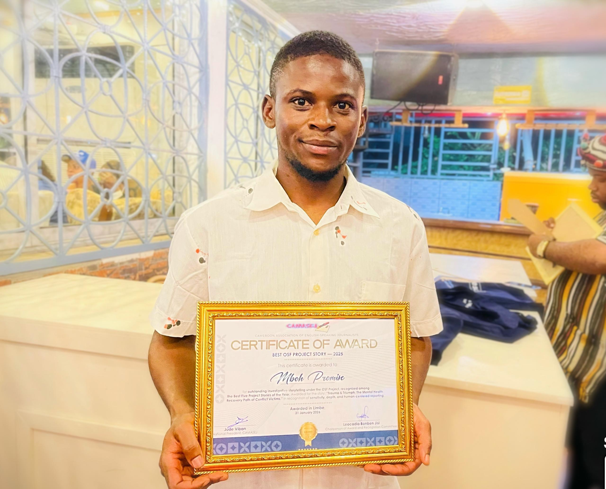 Mboh Promise Wins Award for Outstanding Investigative Reporting