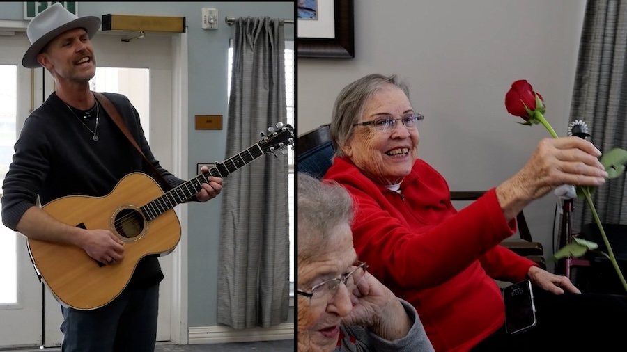 Pop singer Andrew Allen delivers heartfelt surprise concert at senior center for Feel Good Friday