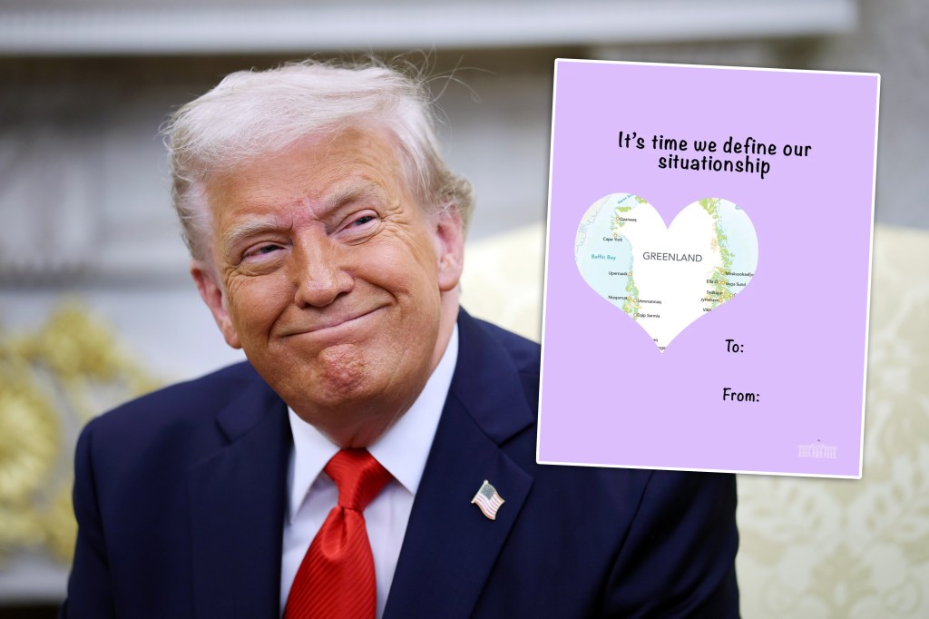 Trump celebrates Valentine's Day with cards featuring Maduro, Greenland