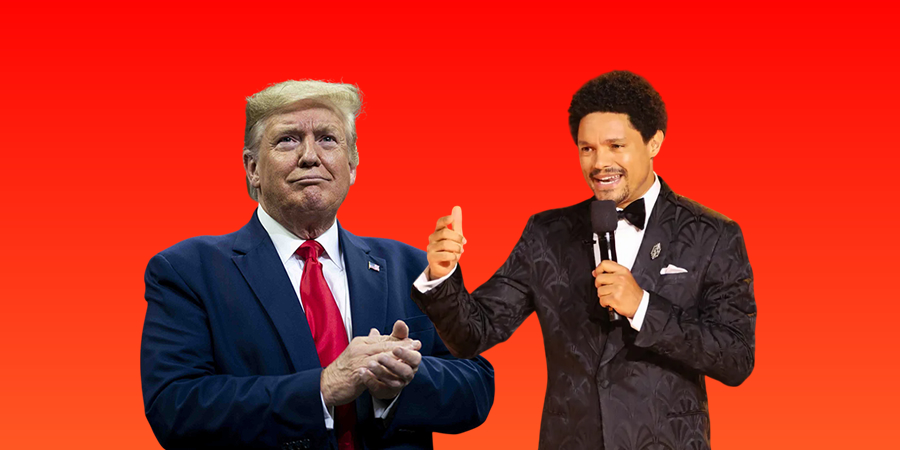 Donald Trump and Trevor Noah face off after Grammy joke, graphic by Adekunle Owolabi